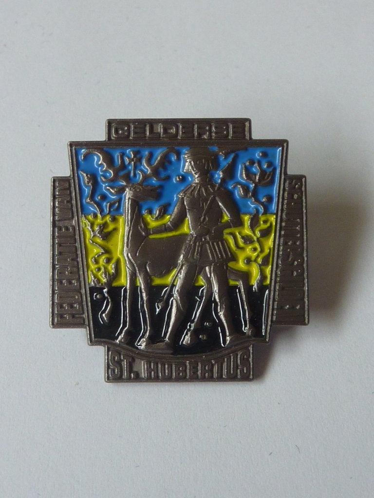 vintage speld Federatie Gelderse Schuttersgilden St Hubertus, Ophalen of Verzenden, Gebruikt, Speldje of Pin