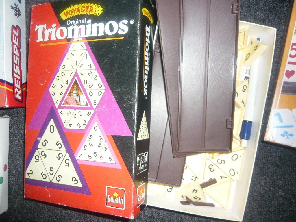 Triominos reisspel, Hobby en Vrije tijd, Ophalen of Verzenden, Zo goed als nieuw, Goliath