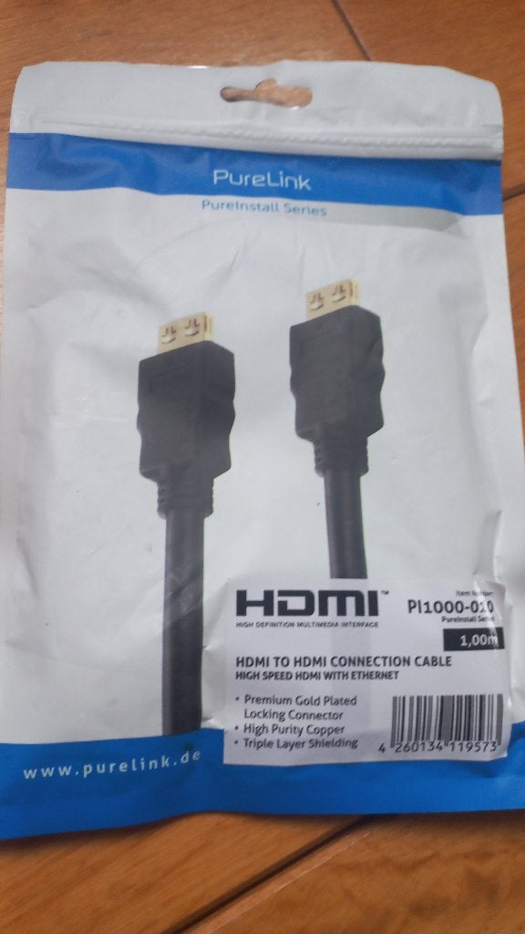 HDMI kabel Pureinstall - 1 meter Purelink PI1000-010 -nieuw, Audio, Tv en Foto, Audiokabels en Televisiekabels, Ophalen of Verzenden