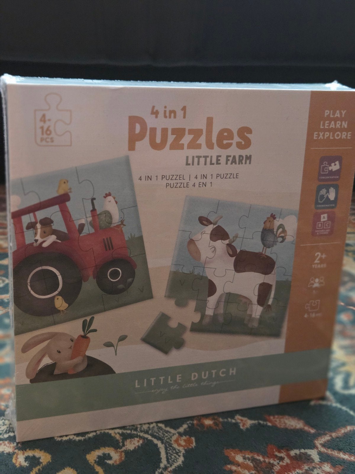 Little Dutch 4-in-1 Puzzels Little Farm (Nieuw), Ophalen of Verzenden, 10 tot 50 stukjes, Nieuw, 2 tot 4 jaar