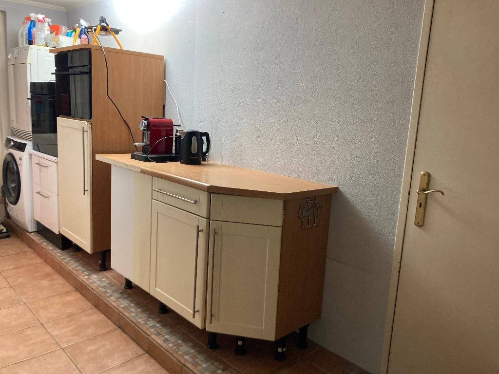 Witte keukenelementen- compleet of in delen, Huis en Inrichting, Keuken | Complete keukens, Ophalen, Gebruikt, Wit, Enkelwandige keuken