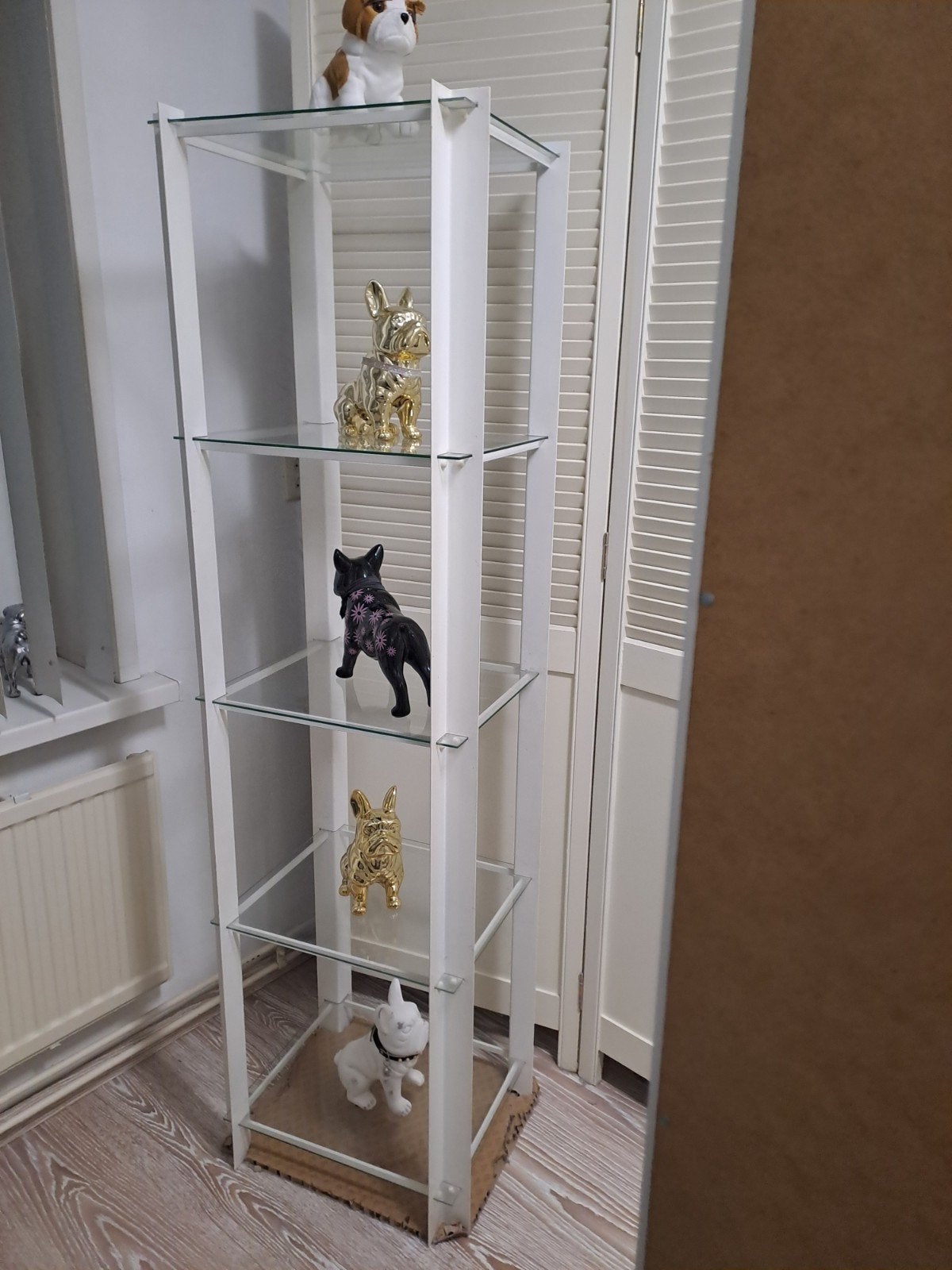 Verzamelkast ,wit staal ,design,met glasplaatjes, Huis en Inrichting, Kasten | Vitrinekasten, Ophalen, 150 tot 200 cm, 25 tot 50 cm