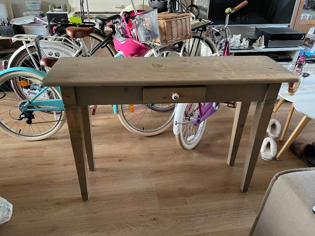 Sidetable bruin/grijs, Huis en Inrichting, Tafels | Sidetables, Ophalen, Gebruikt, 50 tot 100 cm, Grenenhout