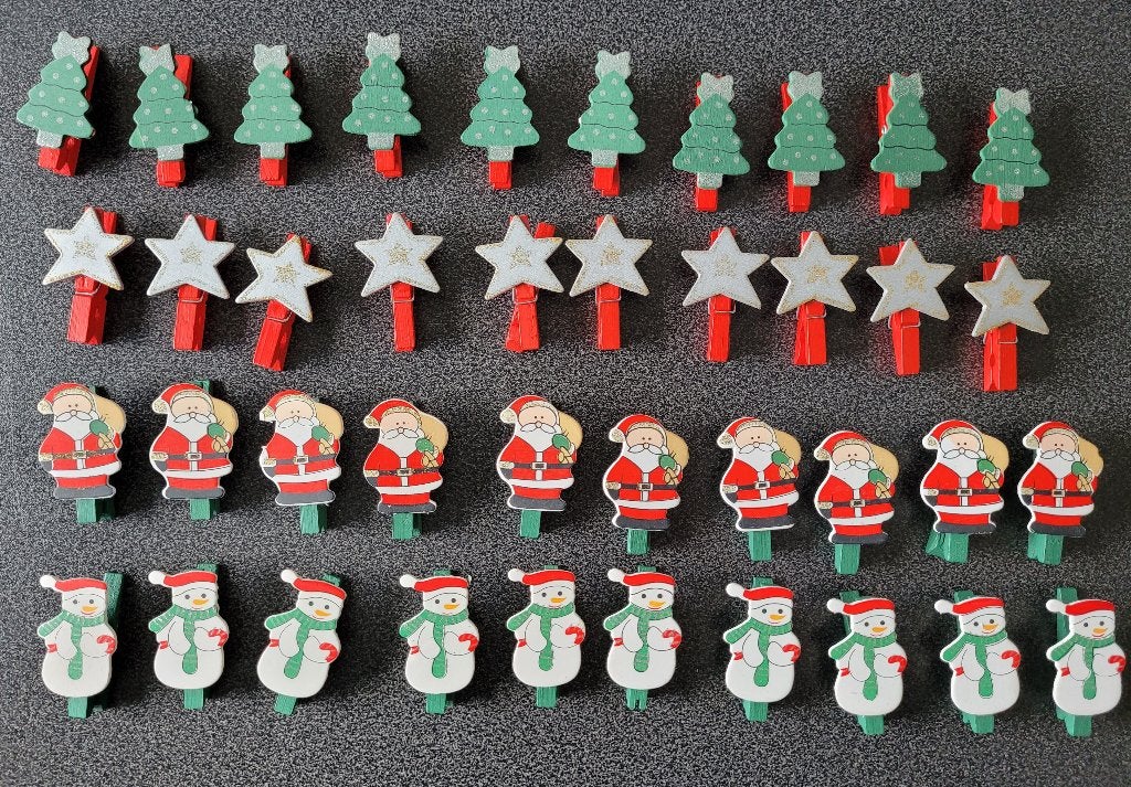 Wasknijpers kaarthouders knijpertjes kerst, Ophalen of Verzenden, Zo goed als nieuw
