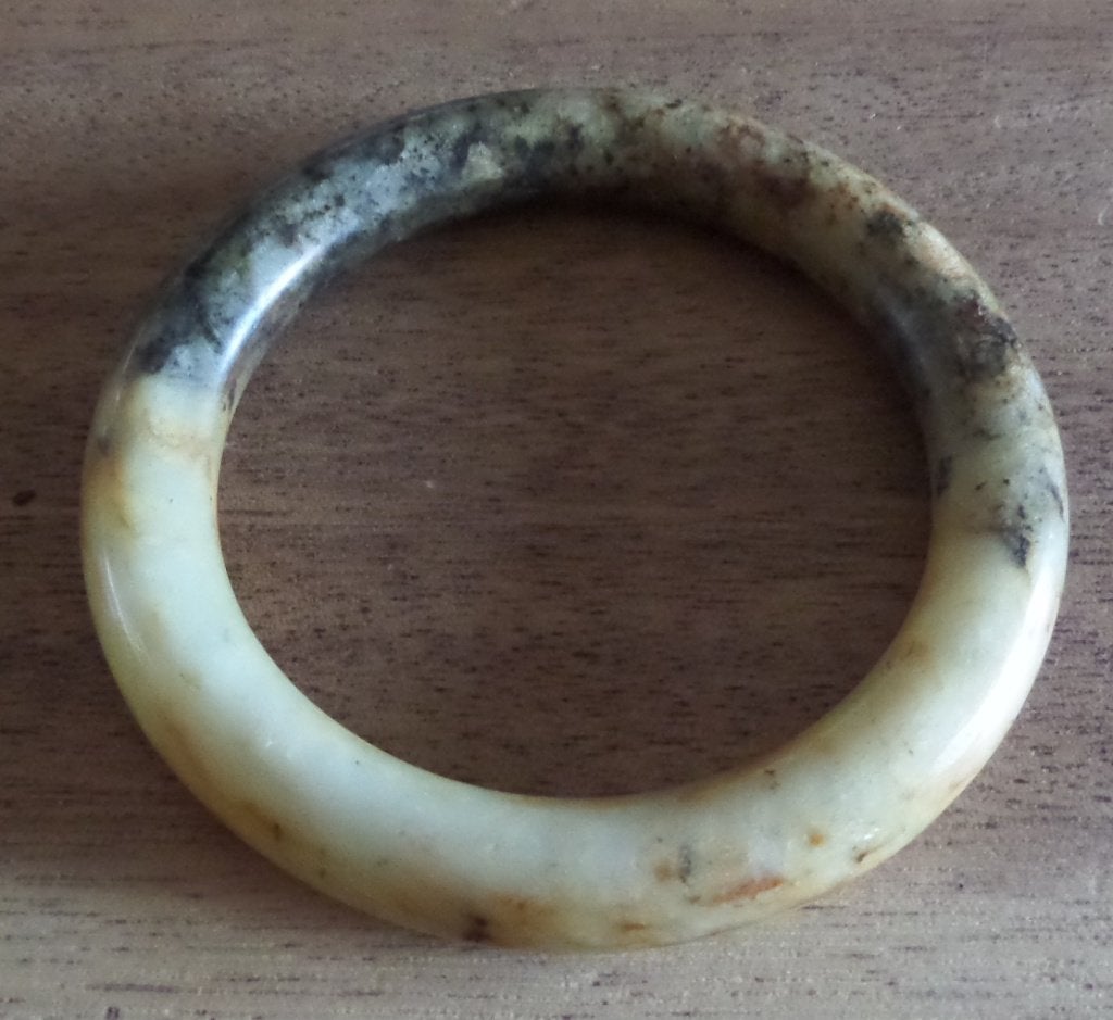 China jade armband 3, Antiek en Kunst, Kunst | Niet-Westerse kunst, Sieraad, China, Meerkleurig, Overige materialen