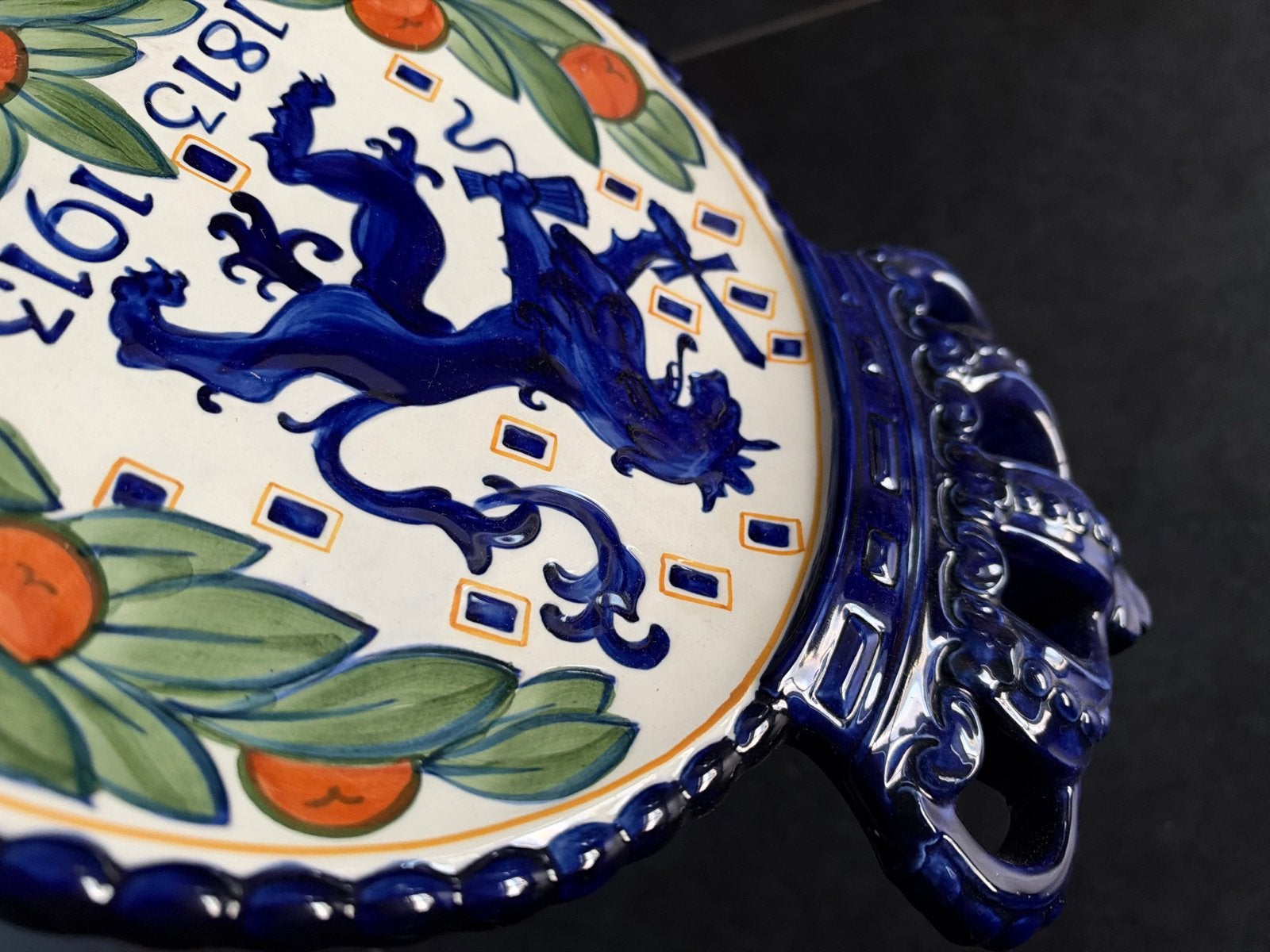 Zeldzaam Delfts Blauw Gedenkbord 1813-1913 Oranje Nassau, Antiek en Kunst, Ophalen of Verzenden