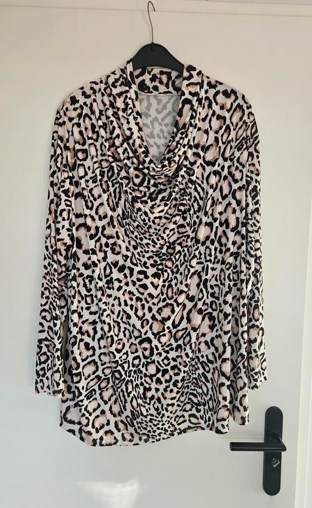 Mooi shirt print waterval hals maat 3XL/46, Made in Italy, Beige, Maat 46/48 (XL) of groter, Ophalen of Verzenden
