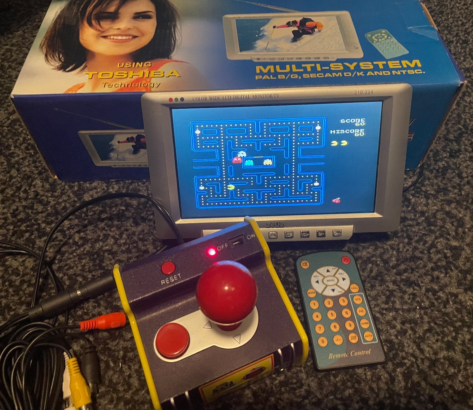 7 inch mini TV + Namco game (Pac-man, Galaxian, Dig Dug), Ophalen of Verzenden, Overige merken, Zo goed als nieuw