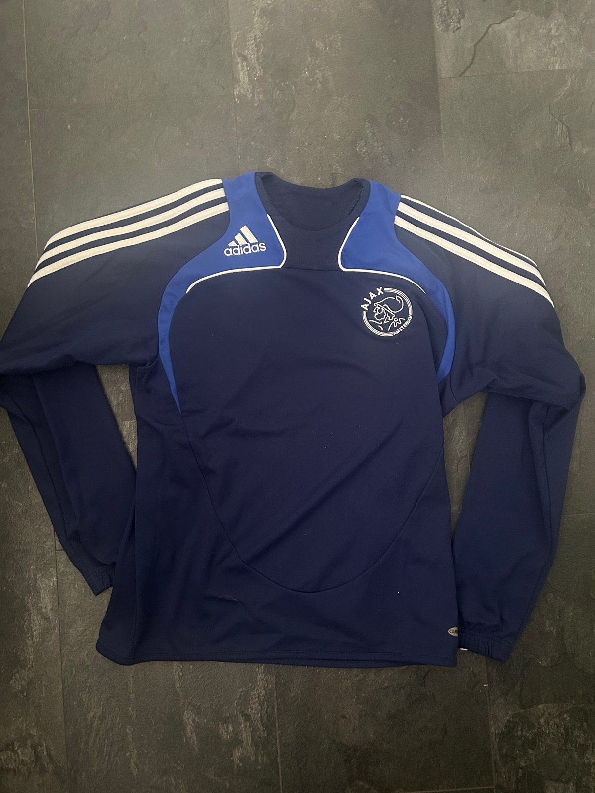 Ajax trainingstrui retro - Adidas Clima365, Blauw, Ophalen of Verzenden, Voetbal, Gedragen