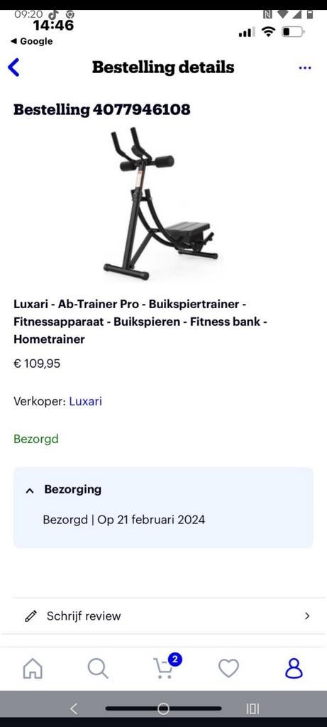Fitness aparaat, Ophalen, Nieuw
