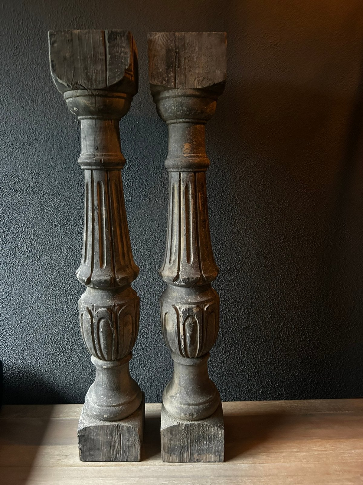Grote oude houten balusters, Ophalen, Zo goed als nieuw, Hout, Minder dan 25 cm