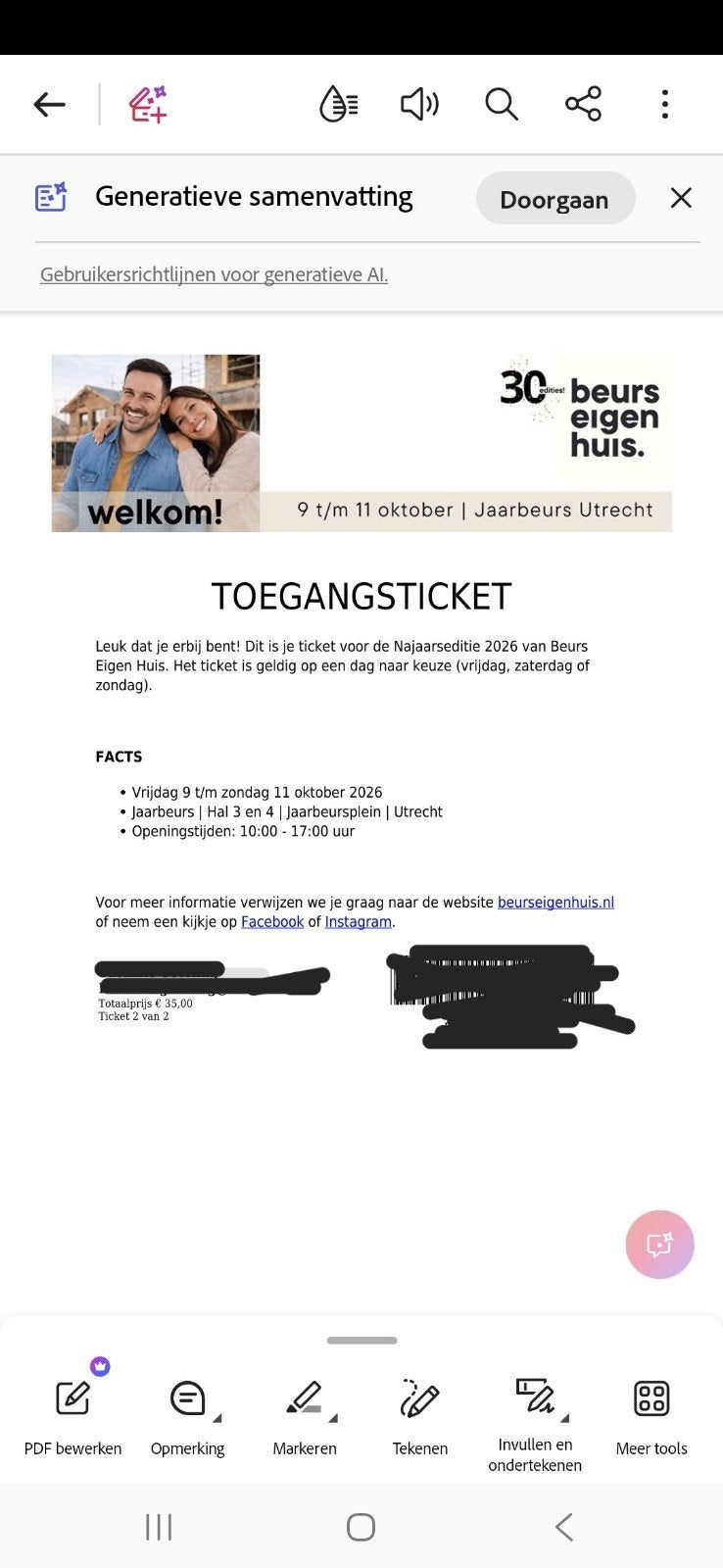 Beurs eigen huis 9, 10 en 11 november Jaarbeurs Utrecht, Twee personen
