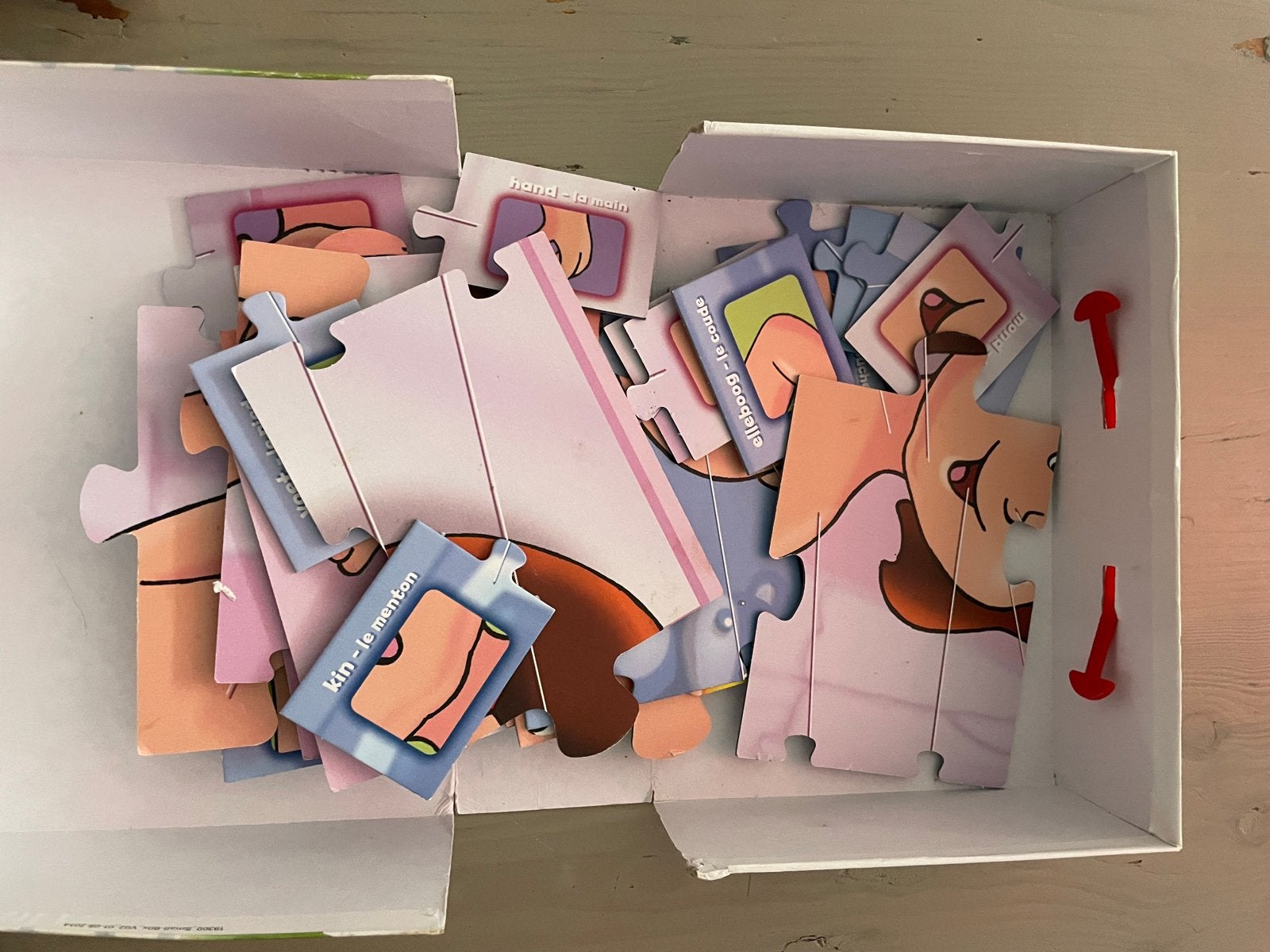 Puzzel Je Lichaam - Frans/Nl- Dubbelzijdig (4+), Ophalen, 10 tot 50 stukjes, Gebruikt, 4 tot 6 jaar