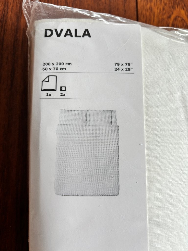 Ikea DVALA nieuwe dekbedovertrek 200x200, Wit, Dekbedovertrek, Katoen, Nieuw
