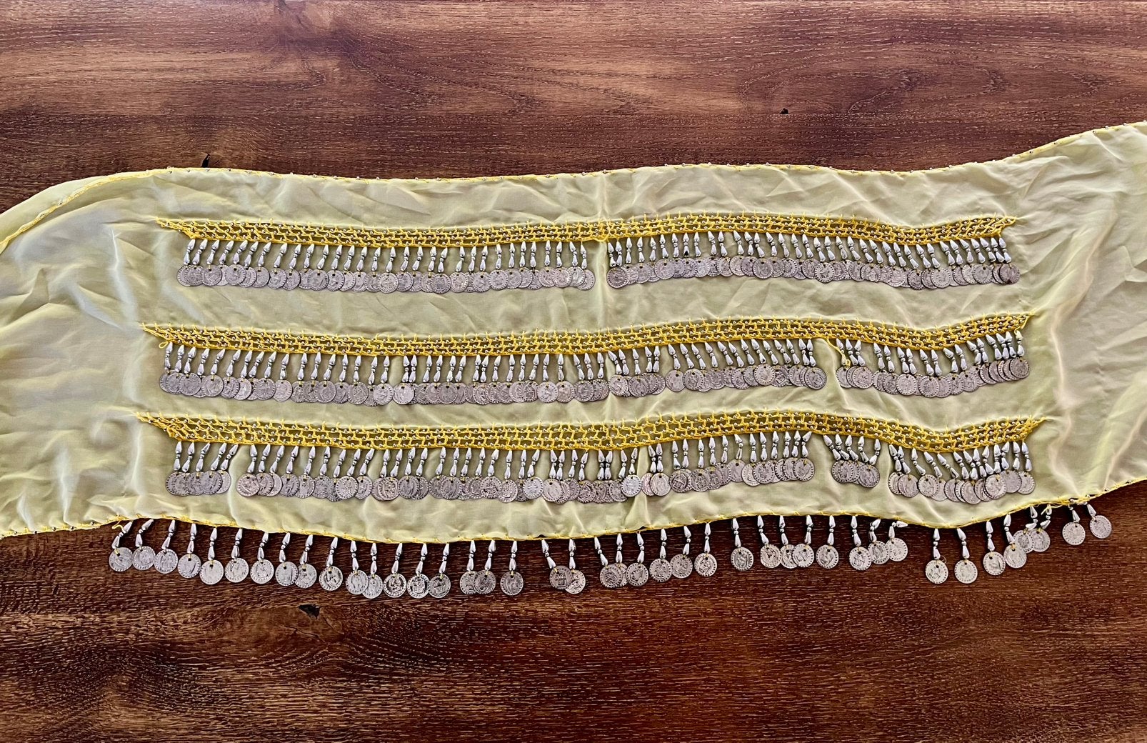 Extra lange buikdanssjaal voor volwassenen, Carnaval, Maat 42/44 (L), Ophalen of Verzenden, Accessoires