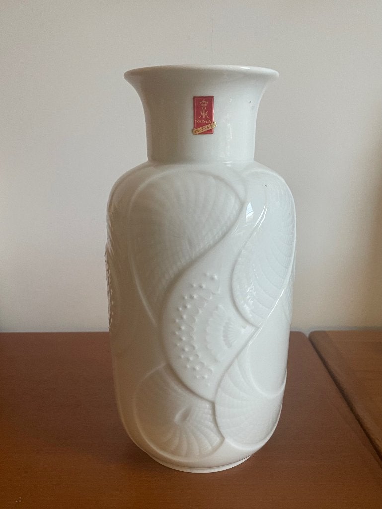 AK Kaiser vaas wit met mooi design helemaal gaaf, Ophalen of Verzenden