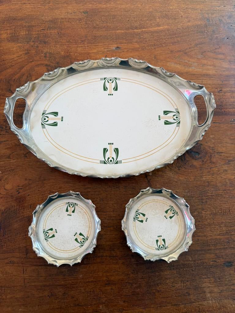 Art Deco dienblad set van  Chris van der Hoef, Antiek en Kunst, Ophalen of Verzenden
