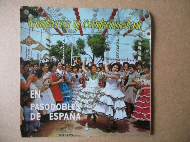 s2310 guitarra y castanuelas en pasobles de espana, Ophalen, Gebruikt, 7 inch, Overige genres