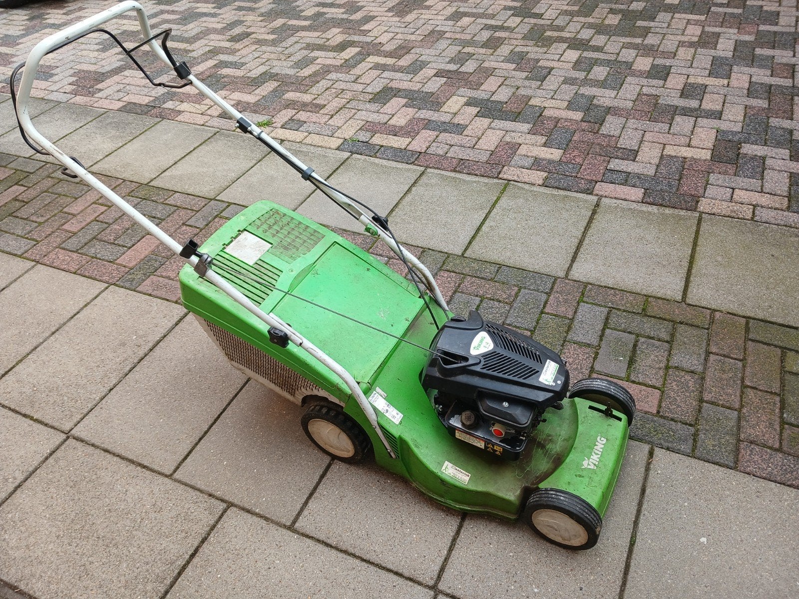 Viking MB 448.0 TX Benzine Grasmaaier met nieuwe carbarateur, Ophalen, Gebruikt, Opvangbak, Benzine-grasmaaier