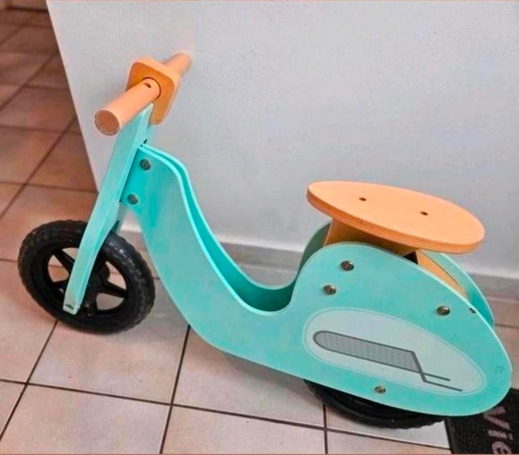 Houten loopfiets scooter - Mintgroen, Ophalen, Gebruikt, Loopfiets