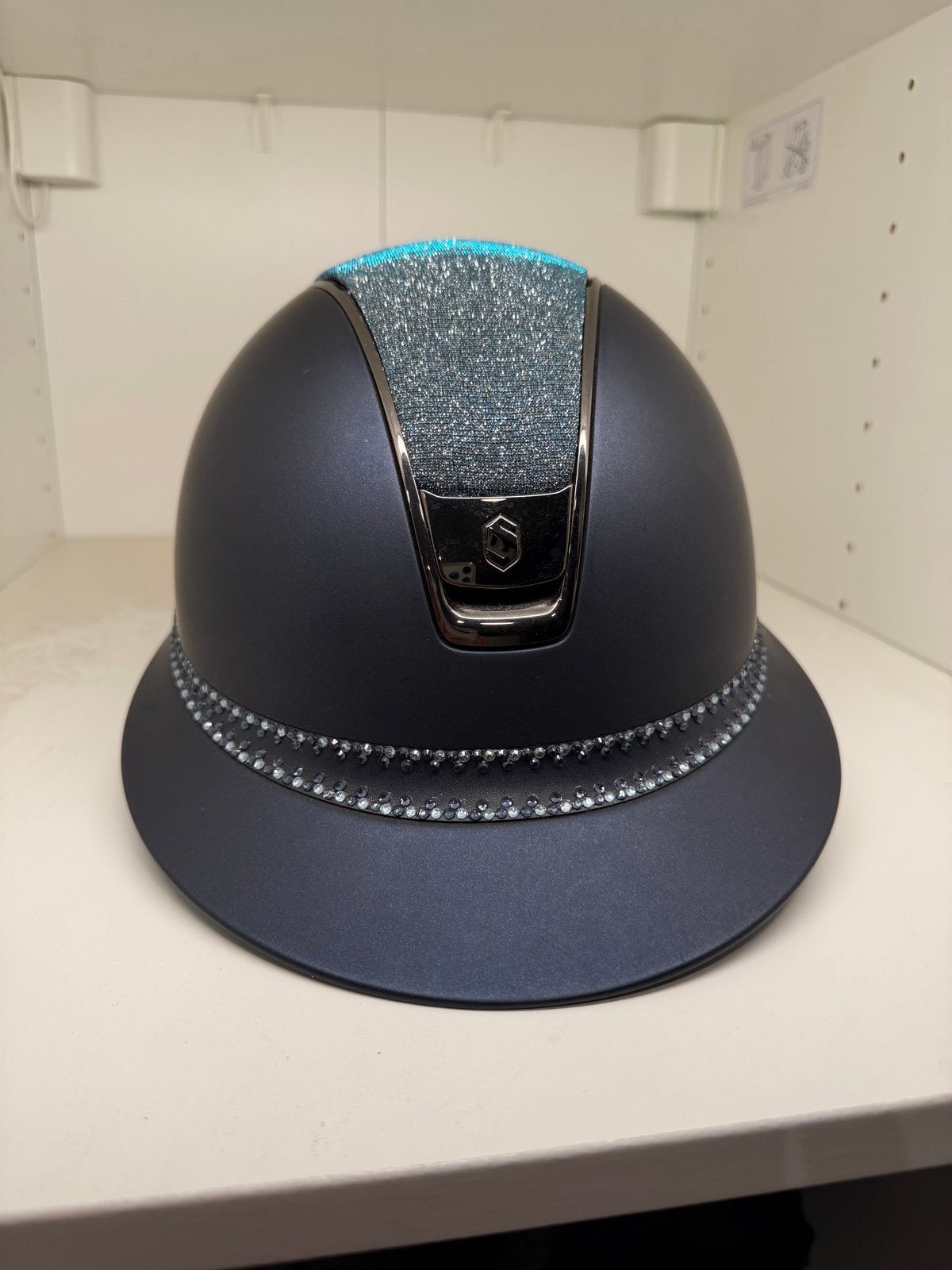 Samshield blauw liner 53 en 54, Dieren en Toebehoren, Blauw, Dressuur, Ophalen of Verzenden, Zo goed als nieuw