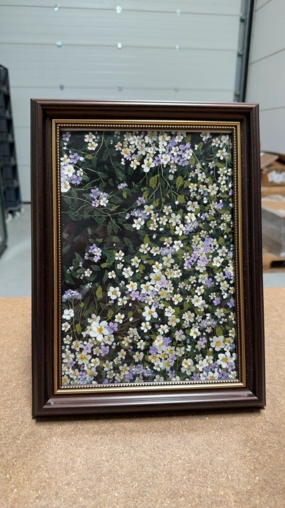 Bloemenschilderij in klassieke lijst 35x26 cm, Antiek en Kunst, Kunst | Schilderijen | Klassiek, Ophalen of Verzenden