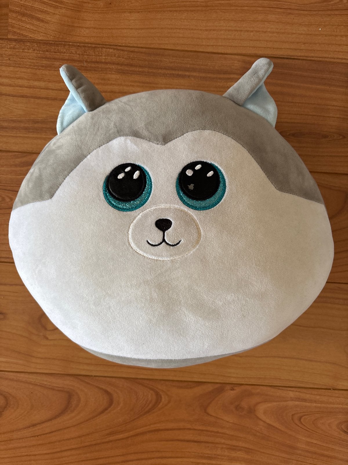 Ty Squish-a-Boos Slush Husky Kussen Knuffel, Gebruikt, Grijs, Middelgroot (20 tot 80 cm), Ty