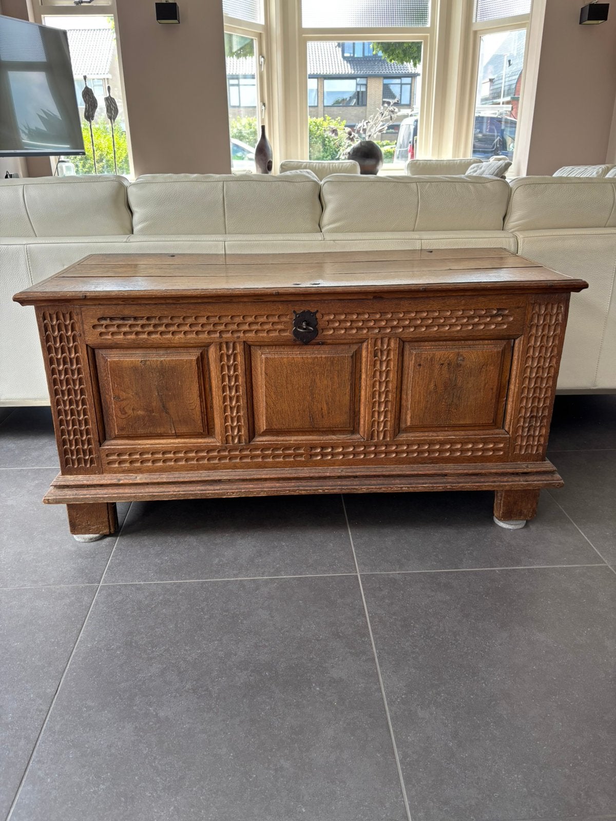 Antieke dekenkist te koop, Huis en Inrichting, Woonaccessoires | Kisten, Ophalen, Zo goed als nieuw, 100 tot 150 cm, 50 tot 75 cm