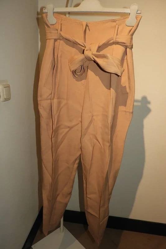 Elisabetta Franchi camel baggy broek brede strikband IT 46, Kleding | Dames, Maat 38/40 (M), Bruin, Zo goed als nieuw, Lang