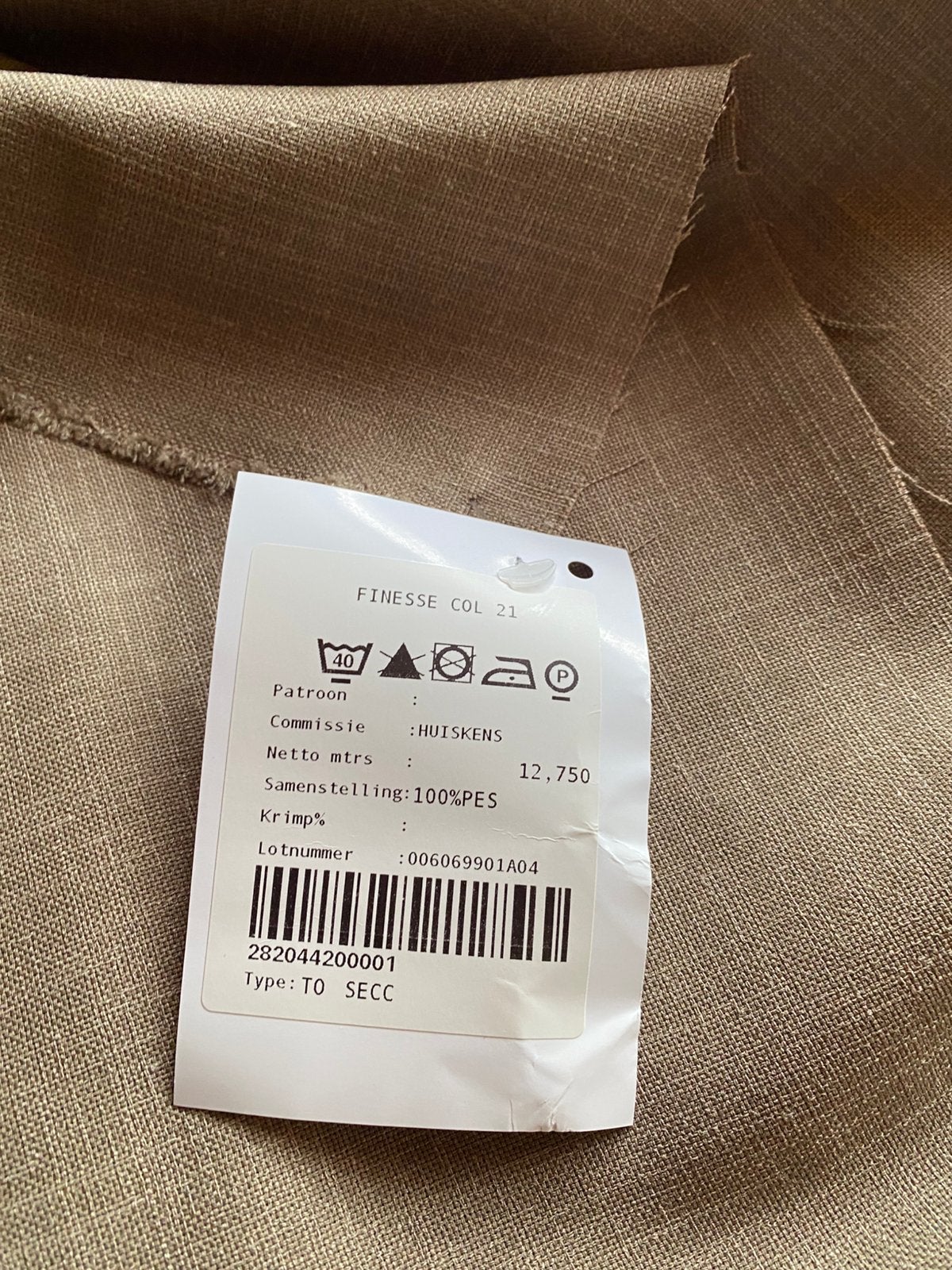 Gordijnstof Finnesse vriesco, Ophalen of Verzenden, Nieuw, Bruin, Polyester