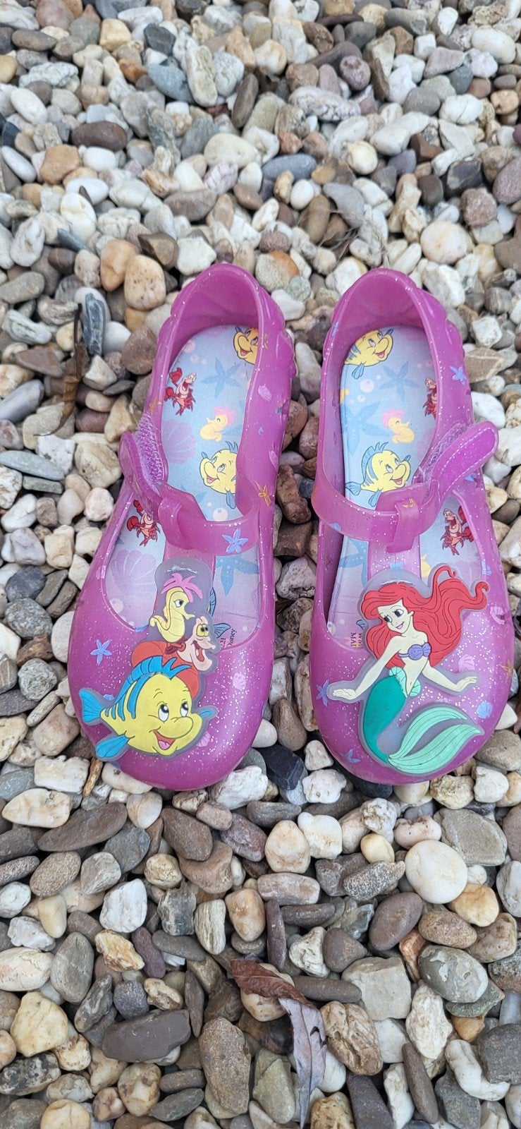 Leuke paarse waterschoenen met zeemeermin en visjes, maat 10, Ophalen, Zo goed als nieuw, Meisje, Schoenen