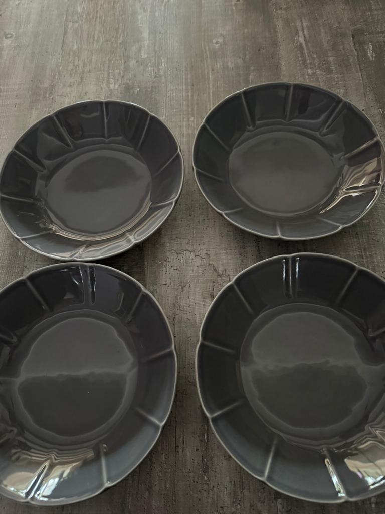 Ikea diepe borden, donkergrijs, 4 stuks, Huis en Inrichting, Ophalen of Verzenden, Gebruikt, Overige stijlen, Bord(en)