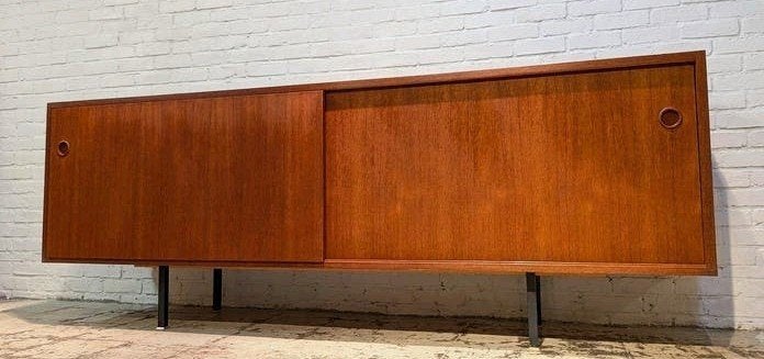XL Teak Mid Century Deens vintage dressoir sideboard Knoll, Teakhout, Ophalen of Verzenden, 200 cm of meer, Mid Century Modern