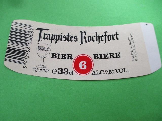 bieretiket Belgie 5-5 (13Z) abbaye st remy, Verzamelen, Biermerken, Ophalen of Verzenden, Gebruikt, Overige typen, Overige merken