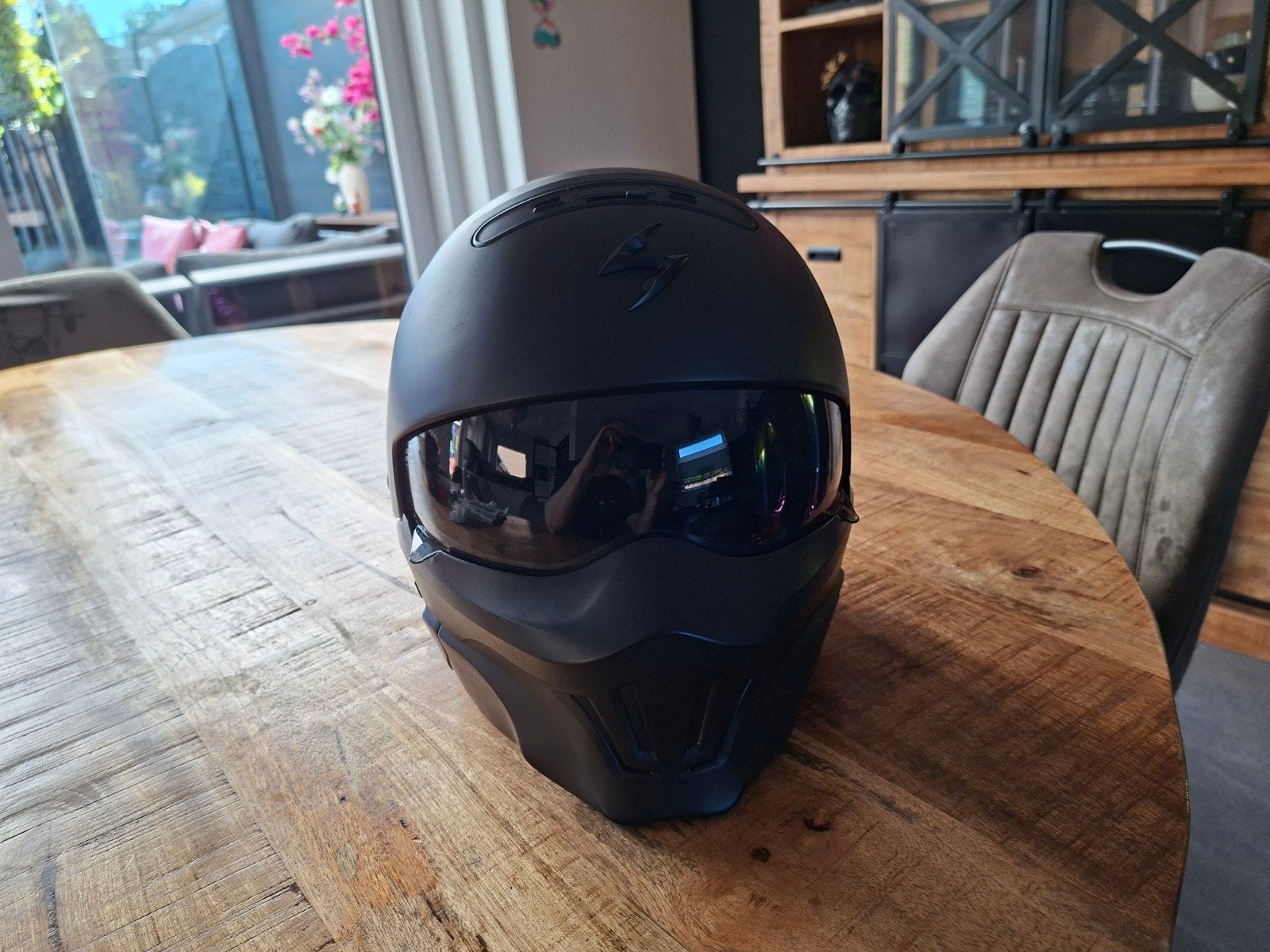 Scorpion EXO-COMBAT EVO motorhelm - Mat Zwart - Maat M, M, Heren, Jethelm, Tweedehands