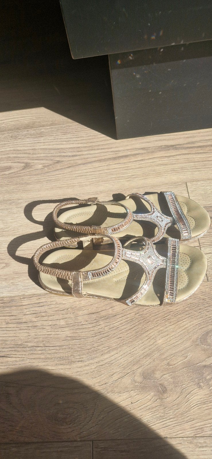 2 paar sandaaltjes met glitter, maat 40, Zwart, Gedragen, Sandalen of Muiltjes, Ophalen of Verzenden