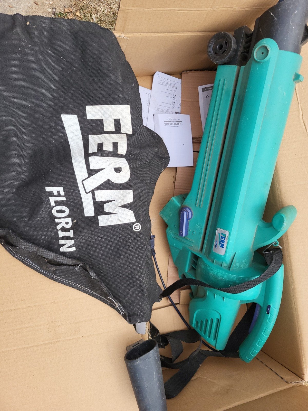 Ferm Florin Bladblazer/Bladzuiger LBM1008 - Gebruikt, Ophalen, Gebruikt, Met opvangzak, Handgedragen
