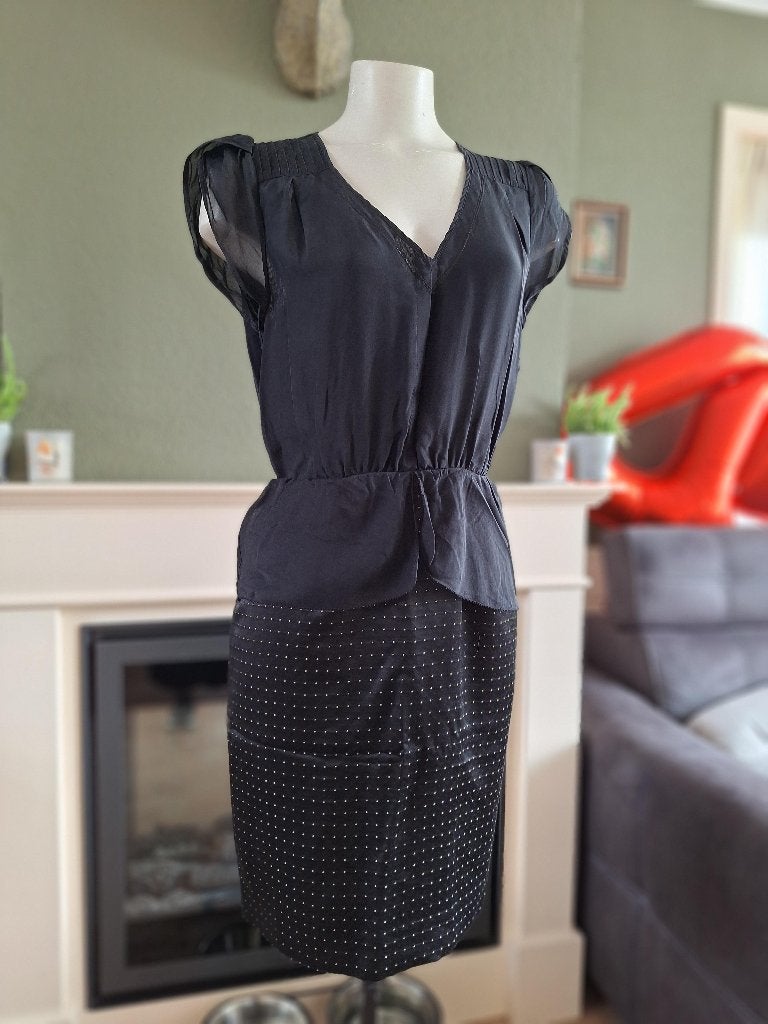 Hoss Intropia zwart zijden viscose jurk 38 36 M, Maat 38/40 (M), Verzenden, Zwart, Zo goed als nieuw