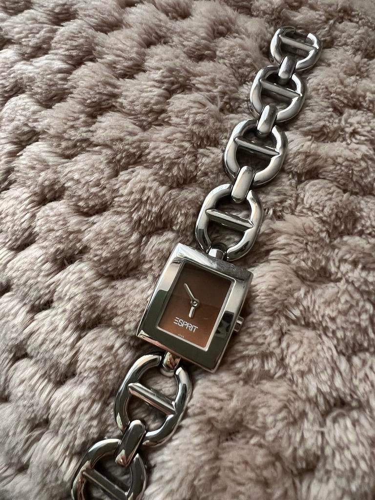 Esprit dameshorloge met schakelarmband - Werkend, Sieraden, Tassen en Uiterlijk, Horloges | Dames, Gebruikt, Staal, Ophalen of Verzenden