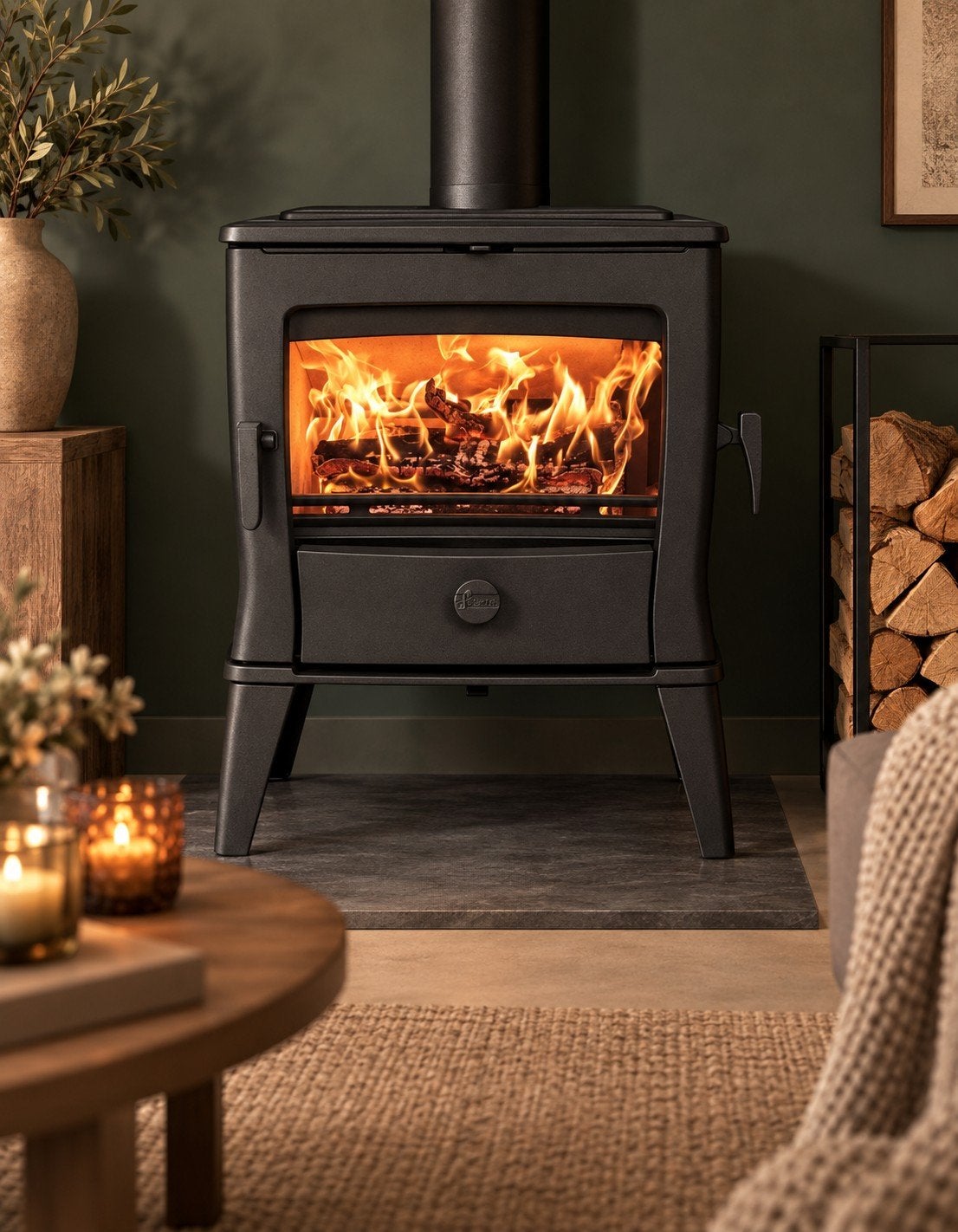 Houtkachel Selecta Maxim 45WD nieuw leverbaar voor €2395,-, Ophalen, Vrijstaand, Hout, Nieuw