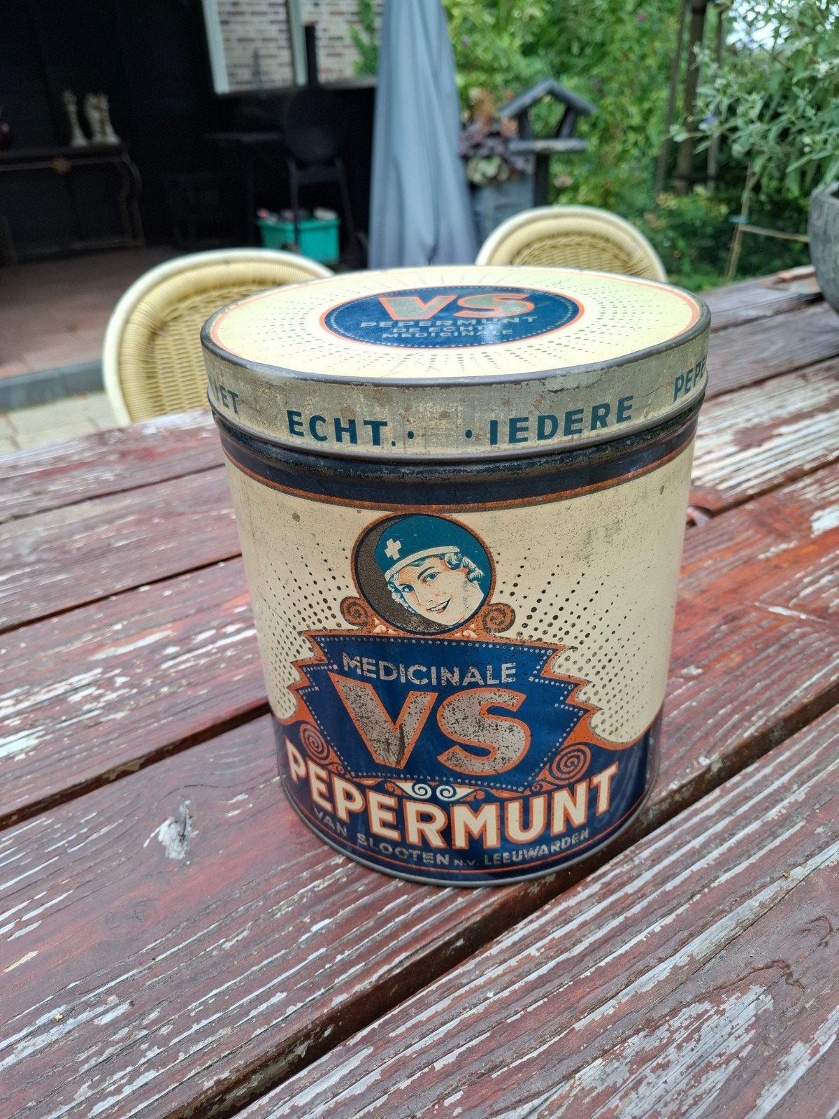 Groot KING pepermunt blik, Verzamelen, Ophalen of Verzenden, Zo goed als nieuw, Overige