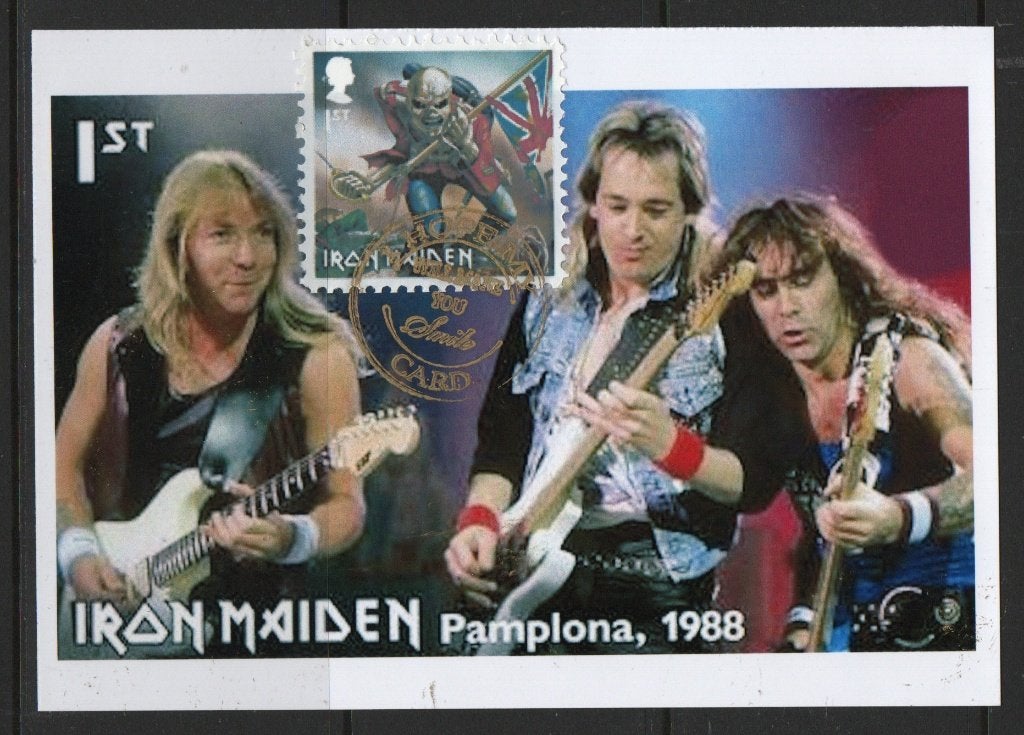 V42) postkaart IRON MAIDEN, Verzenden, Gestempeld