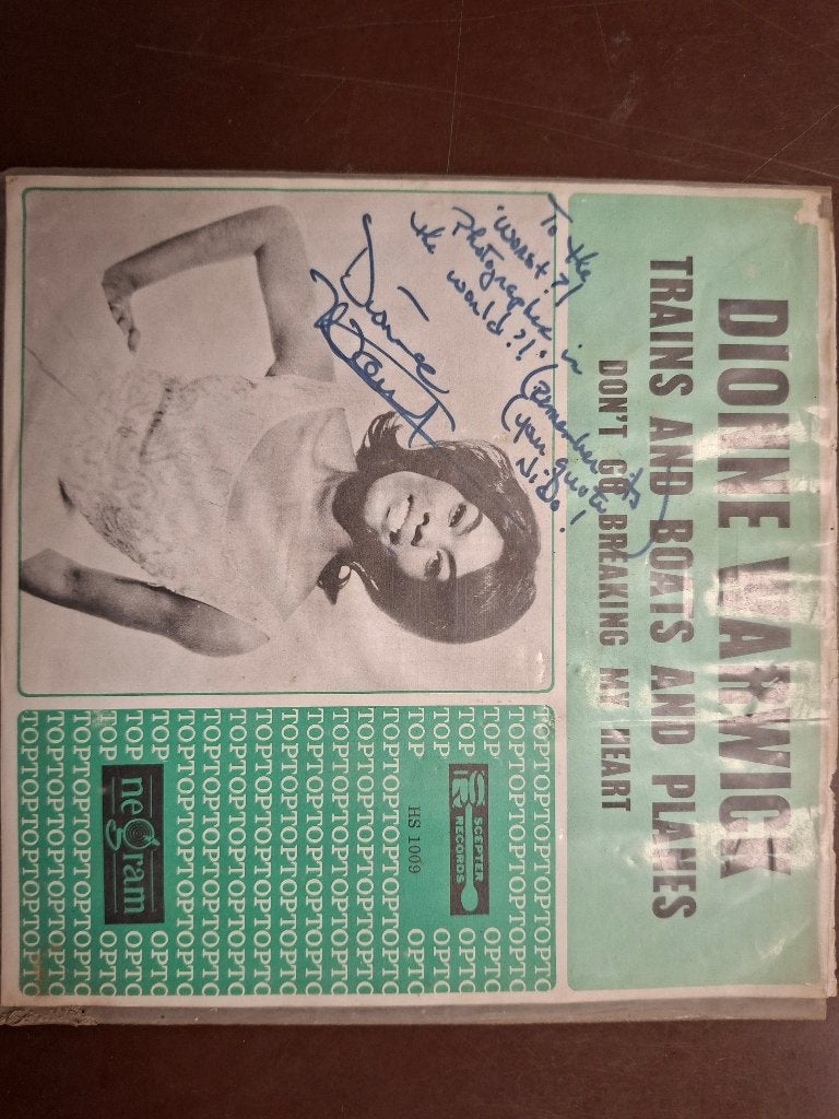 Dionne Warwick single gesigneerd Nico van der Stam, Gebruikt, 7 inch, Ophalen of Verzenden, Soul
