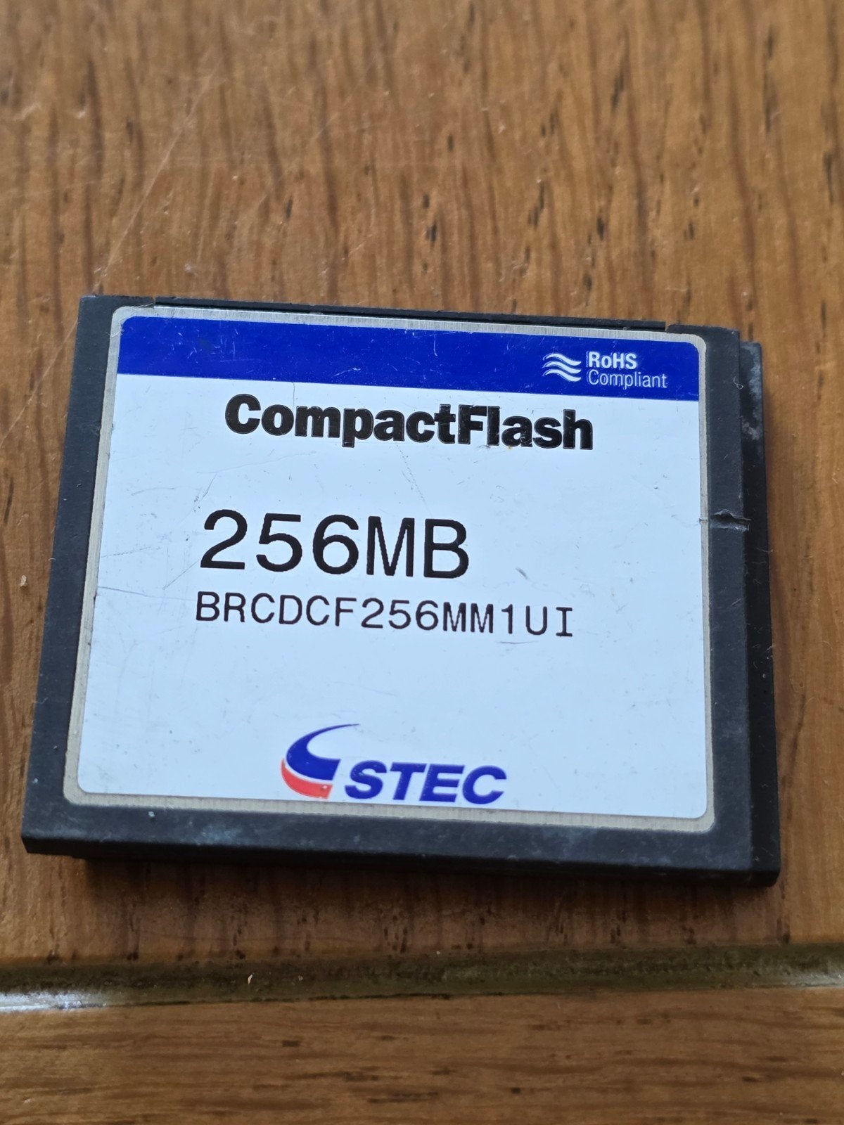 STEC CompactFlash 256MB Geheugenkaart brcdcf256mm1ui, Gebruikt, Minder dan 2 GB, Ophalen of Verzenden, Fotocamera