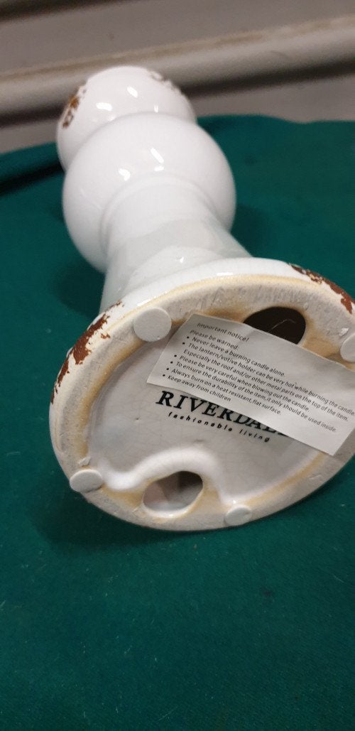 kandelaar riverdale wit aardewerk, Ophalen of Verzenden, 'T Olde Gre-j, Info@toldegrej.nl, Endepoelstraat 20f Didam