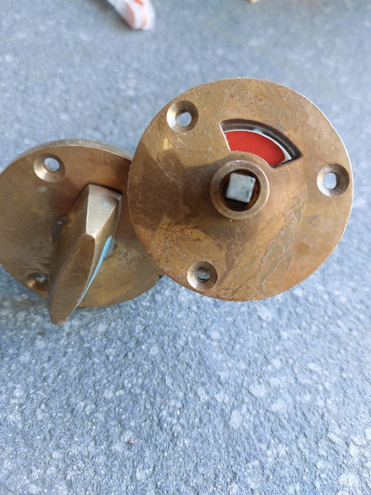 massief koperen toilet slot, Ophalen of Verzenden, Slot