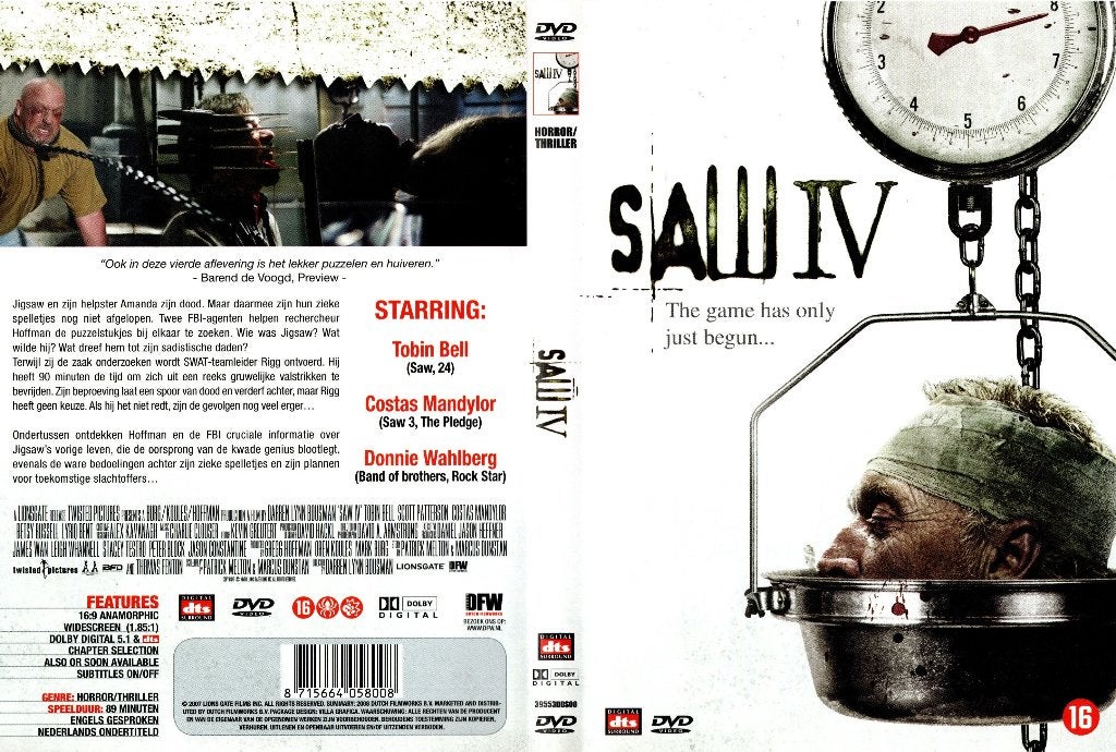 Saw IV, Vanaf 16 jaar, Ophalen of Verzenden, Zo goed als nieuw, Overige genres