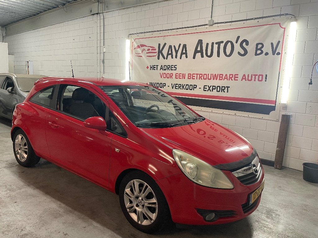 Opel Corsa 1.4 16V 3D AUTOMAAT 2008 Rood, Auto's, 15 km/l, 4 cilinders, 49 €/maand, Origineel Nederlands