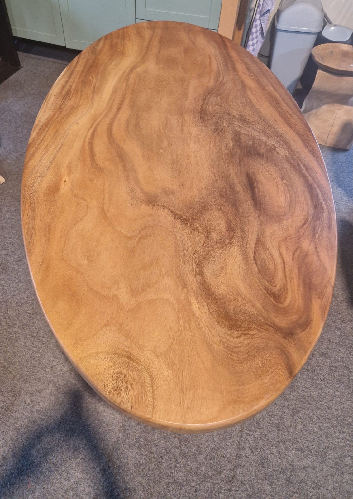 Prachtige boomstam eettafel ovaal suarhout 180x90., Industrieel suar interieur, Info@industrieel-suar-interieur.nl, Nieuw, 150 tot 200 cm
