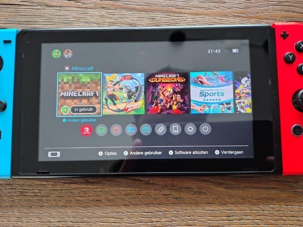 Nintendo Switch 1 (V2) incl. sccesoires in prima staat, Spelcomputers en Games, Gebruikt, 1 speler, Racen en Vliegen, Ophalen of Verzenden